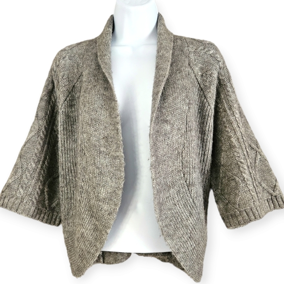 Chico's Sweaters - NWOT Chicos gray wool & Mohair cropped bolero cardigan jacket Womens Medium